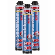 Монтажная пена Soudal Soudafoam MAXI 70, объем 870 мл летняя, 3 баллона