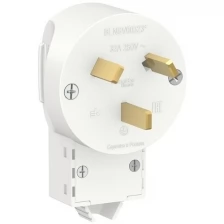 Силовая вилка SCHNEIDER ELECTRIC BLANCA 2К+З, 32А, 250В, белый, BLNSV003231