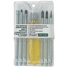 Screwdriver Set / Набор отверток (рукоятка с индк. лампой, 6 сменных бит) ProsKit 8PK-2066