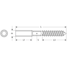 Шпилька сантехническая, шестигранник, Torx 25, М10x120мм, 450шт, оцинкованная, ЗУБР 37870-10-120-450