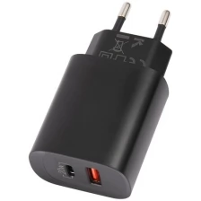 Сетевое зарядное устройство Usams CC121 Power Delivery QC 3.0 20Вт USB A + Type-C черное