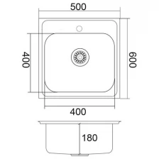 Кухонная мойка Emar T5060L нержавеющая сталь