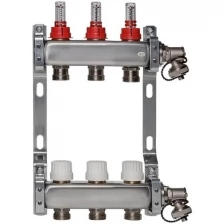 ColSys Р804R, 3 выхода. Коллекторная группа из нержавеющей стали с расходомерами, термостатическими и дренажными клапанами