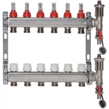 ColSys P812, 6 выходов. Коллекторная группа с расходомерами, термостатическими клапанами, автоматическими воздухоотводчиками