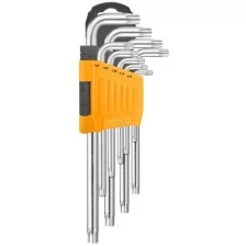 Набор шестигранников (звездочек) TORX; Cr-V 9шт; Т10-Т50 INGCO INDUSTRIAL HHK13091