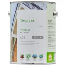 GNature 425, Holzschutz Öl-Lasur Защитная лазурь для дерева, для наружных работ, колеруемая 2,5 л