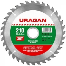 Диск пильный по дереву Uragan Optimal Cut 210x30 36T 36801-210-30-36